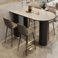 Low Back Upholstered Dining Stools Bucket Bar Stools with Metal Base