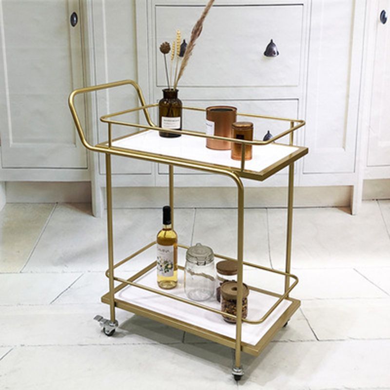 Modern Home Dining Prep Table 23.6"L Open Storage Rectangular Rolling Prep Table Clearhalo 'furn' 'furn_kitchen_islands_carts' 'Furniture' 'Kitchen & Dining Furniture' 'Kitchen Islands & Carts' 'kitchen_islands_carts' 1200x1200_2b11ae7d-4667-4333-9782-bf59aaae781d