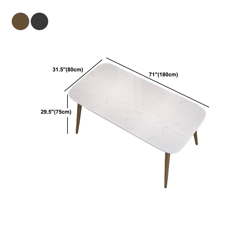 Contemporary Dining Set 1/2/5 Pcs Marble Dining Table with Cow Horn Chairs Clearhalo 'Dining Room Sets' 'Dining Tables & Seating' 'dining_room_set' 'furn' 'furn_dining_room_set' 'Furniture' 'Kitchen & Dining Furniture' 1200x1200_2b12673e-8129-4301-bf40-d174ce2b8442