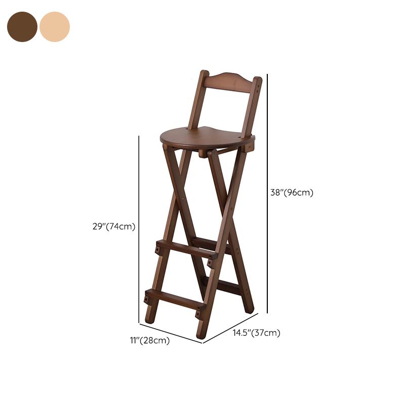 Solid Wood Dining Stools Contemporary Folding Bar Stools with Footrest Clearhalo 'Bar Furniture' 'Bar Stools' 'bar_stools' 'furn' 'furn_bar_stools' 'Furniture' 'Kitchen & Dining Furniture' 1200x1200_2b14427f-3690-4423-83e0-296eca0c6a2f