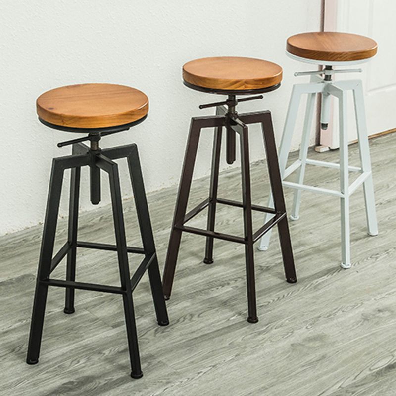 Industrial Iron Bar Stools with Footrest Adjustable Height Rotation Barstool Clearhalo 'Bar Furniture' 'Bar Stools' 'bar_stools' 'furn' 'furn_bar_stools' 'furniture_bar_stools' 'Kitchen & Dining Furniture' 'kitchen&dining_furn' 'kitchen' 'kitchen_furn' Furniture' 1200x1200_2b14b6b2-8e18-42a5-89eb-6ac9362baae1