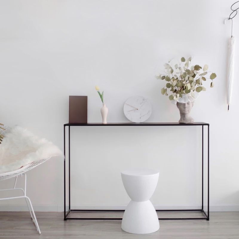 Iron Modern Console Table 31.5-inch Tall End Table with Frame Base Clearhalo 'Console Tables' 'console_tables' 'Entry & Mudroom Furniture' 'furn' 'furn_console_tables' 'Furniture' 1200x1200_2b151bd2-5a66-4f54-9eb0-343b8b511cbb