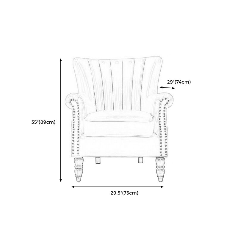Modern 29.5"Wide Rolled Arms Nailhead Trim Single Sofa Chair with Sewn Pillow Back Clearhalo 'Accent Chairs' 'accent_chairs' 'Chairs & Seating' 'furn' 'furn_accent_chairs' 'Furniture' 'furniture_accent_chairs' 'Living Room Furniture' 1200x1200_2b156a7f-4683-44e6-a966-1b9e46d8a8e9