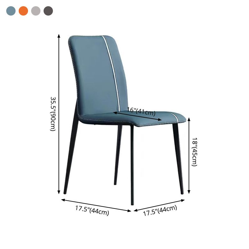 Scandinavian Metal Chairs Set Kitchen Dining Solid Back Side Chair (Set of 4) Clearhalo ' kitchen&dining_furn' 'Dining Chairs' 'Dining Tables & Seating' 'dining_chair' 'furn' 'furn_dining_chair' 'Furniture' 'furniture_dining_chair' 'Kitchen & Dining Furniture' 'kitchen' 1200x1200_2b165dcf-f14e-4b39-baf9-31d4272e2688