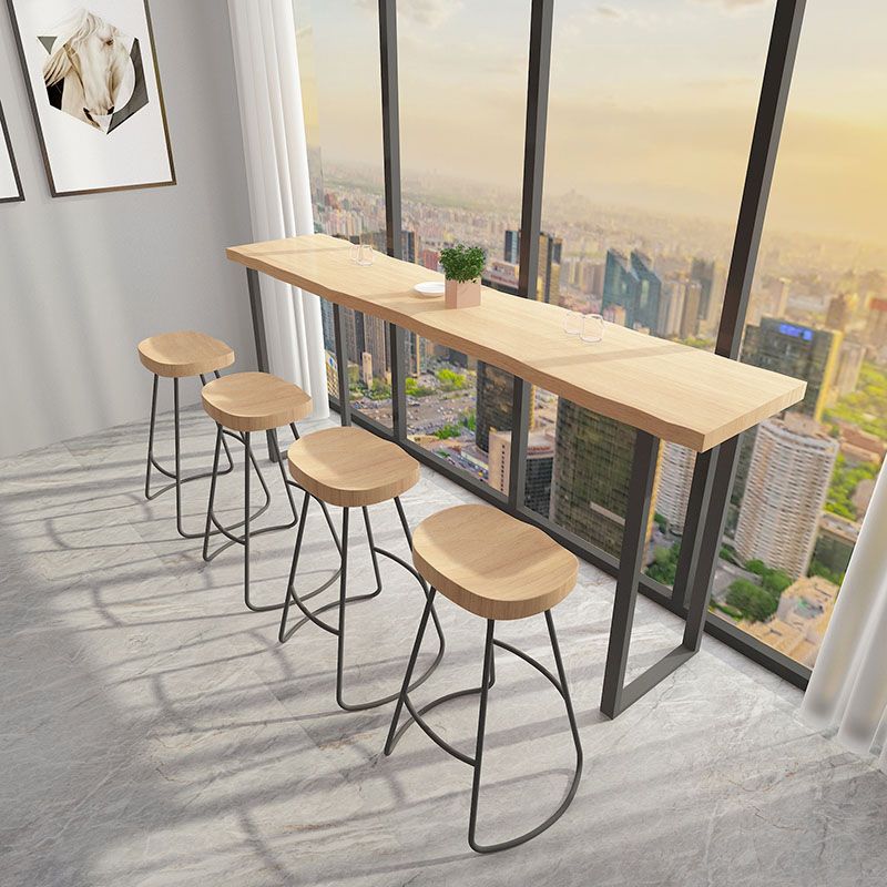 Ensemble de Table de Bar rectangulaire en bois massif, Table de comptoir 1/5/9 pièces avec tabourets sans dossier