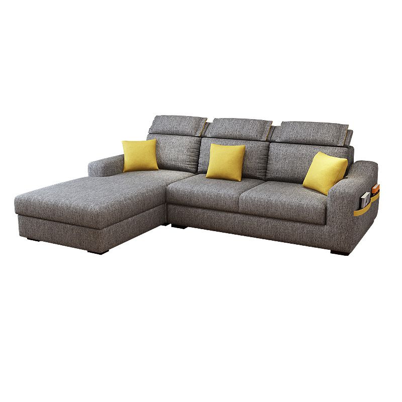 Square Arm Light-grey Cushion Back Modern Living Room Storage Sofa Clearhalo 'furn' 'furn_sectionals' 'Furniture' 'furniture_sectionals' 'kitchen' 'kitchen_sectionals' 'Living Room Furniture' 'Sectionals' 1200x1200_2b17ca65-69cf-4024-abaa-093f8170b011