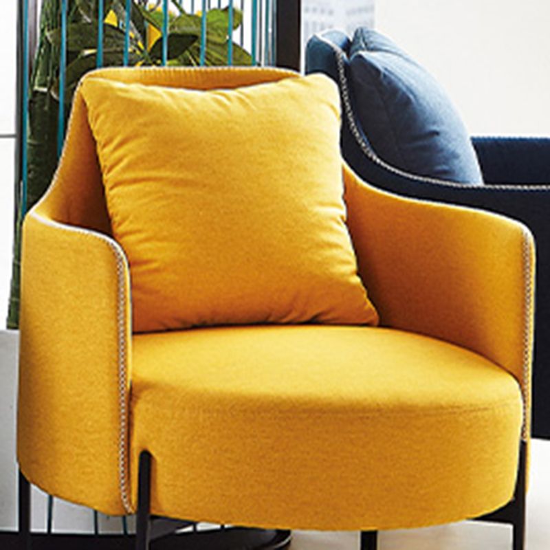 Contemporary Square Arm Standard Cotton Blend/Faux Leather Settee with Pillows Clearhalo 'furn' 'furn_sofas' 'Furniture' 'furniture_sofas' 'Living Room Furniture' 'Sofa' 'sofas' 1200x1200_2b19170f-5ac7-4410-8527-9c0ee0da51aa