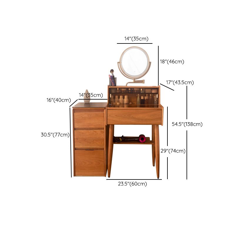 16" Wide Contemporary Vanity Table Solid Wood Make-up Vanity with Drawer Clearhalo 'Bedroom Furniture' 'furn' 'furn_makeup_vanities' 'Furniture' 'Makeup Vanities' 'makeup_vanities' 1200x1200_2b1c20d1-57cb-49ce-b195-6a9def020cf0