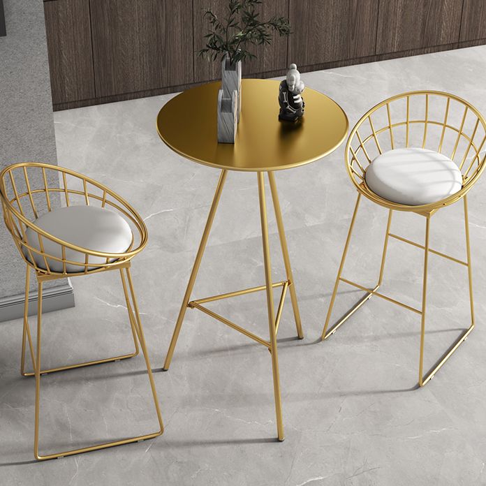 Industrial Round Bar Table Set 1/2/3/4 Pieces Gold Iron Bistro Set with Footrest Clearhalo 'Bar Furniture' 'furn' 'furn_home_bar_bar_sets' 'Furniture' 'Home Bars & Bar Sets' 'home_bar_bar_sets' 'Kitchen & Dining Furniture' 1200x1200_2b1ce0de-8af7-4a7d-af26-39e7c06d76ed