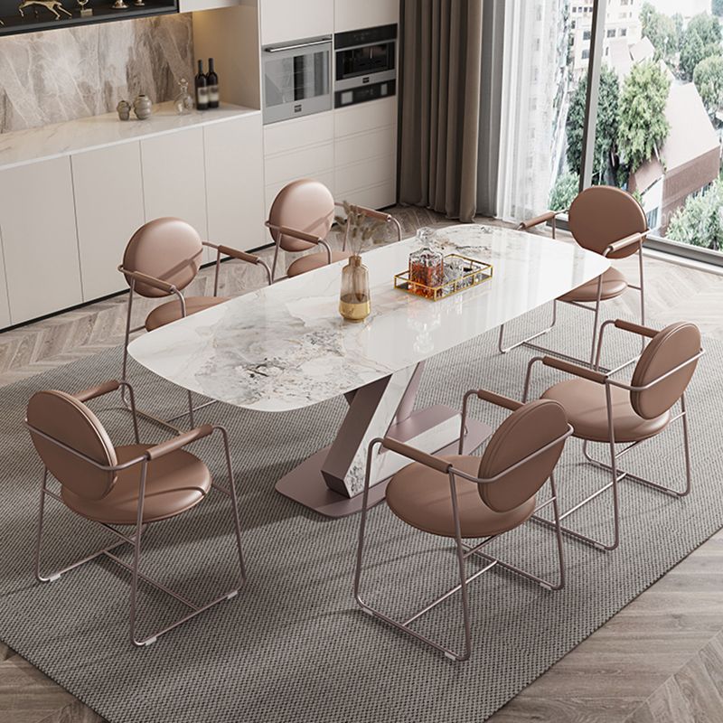Luxury 1/4/5/7 Pieces Rectangle Dining Set Sintered Stone Dining Table Set for Kitchen Clearhalo 'Dining Room Sets' 'Dining Tables & Seating' 'dining_room_set' 'furn' 'furn_dining_room_set' 'Furniture' 'furniture_dining_room_set' 'Kitchen & Dining Furniture' 'kitchen&dining_furn' 'kitchen' 1200x1200_2b1ce0e2-afe3-44e6-83f8-840095d528d8
