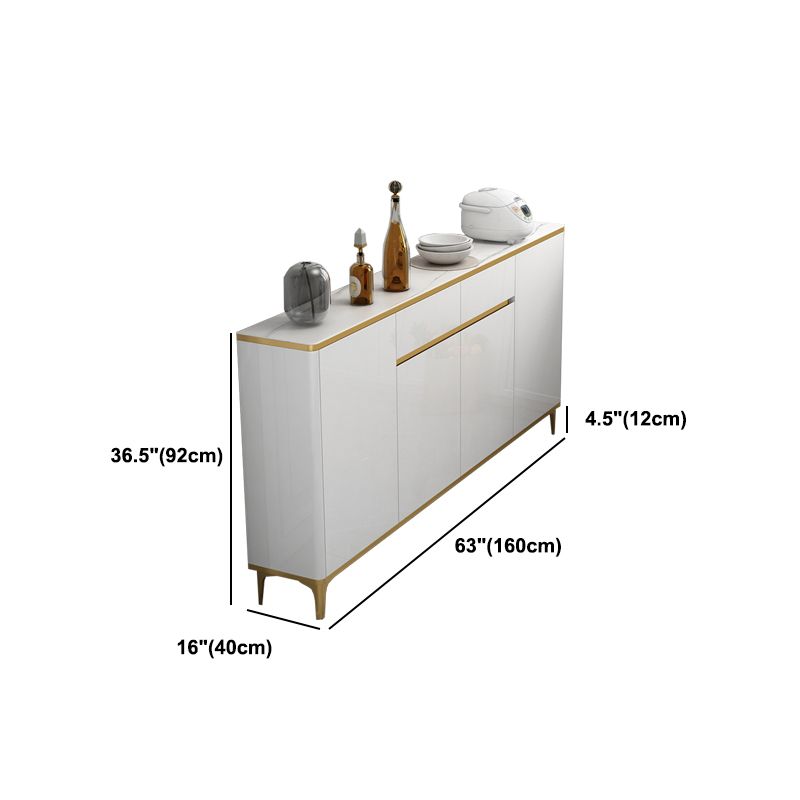 Glam Engineered Wood Sideboard Adjustable Shelves Dining Room Sideboard Clearhalo 'buffet_sideboard' 'Buffets & Sideboards' 'furn' 'furn_buffet_sideboard' 'Furniture' 'Kitchen & Dining Furniture' 1200x1200_2b1d6778-0632-4a19-8cf2-a0c27597b9e0
