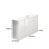 White Buffet Sideboard Stone and Engineered Wood Sideboard Table