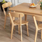 Rectangle Dining Site Table Rubberwood Solid Wood Furniture with 4 Legs