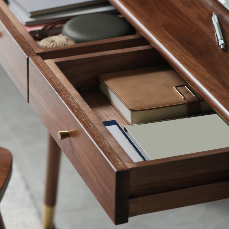 Bedroom Office Desk Solid Wood Legs Parsons Writing Desk with Drawer Clearhalo 'furn' 'furn_office_desk' 'Furniture' 'Office Desks' 'Office Furniture' 'office_desk' 1200x1200_2b250cb6-06d8-49ff-b00b-c2fbfb139075