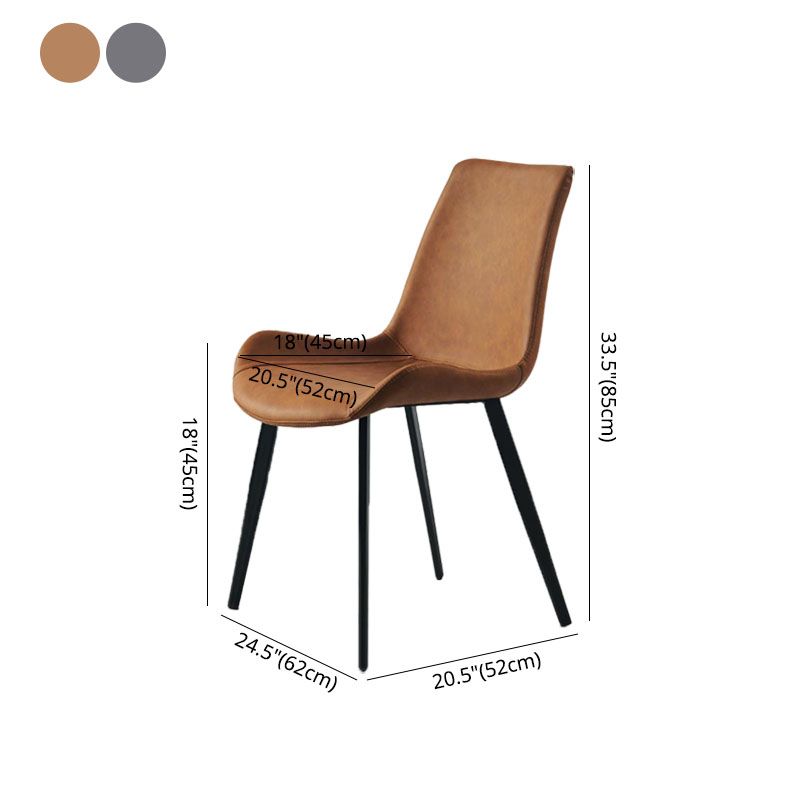 Indoor Industrial Arm Chair Solid Back Metal Upholstered Dining Room Chair (Set of 2) Clearhalo ' kitchen&dining_furn' 'Dining Chairs' 'Dining Tables & Seating' 'dining_chair' 'furn' 'furn_dining_chair' 'Furniture' 'furniture_dining_chair' 'Kitchen & Dining Furniture' 'kitchen' 1200x1200_2b275961-dffb-4aa8-9324-3c2b5f070aff