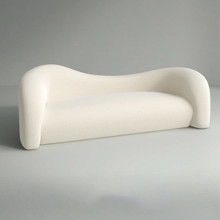 モダンな湾曲したラブシートタイトシートソリッドカラースロップアームソファ