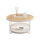 Iron 4 Legs Cocktail Table Round Glass Top Coffee Table with Shelf Clearhalo 'Coffee & Accent Tables' 'Coffee Tables' 'coffee_tables' 'furn' 'furn_coffee_tables' 'Furniture' 'Living Room Furniture' 1200x1200_2b2b0ddd-9805-49ce-9786-042baf0a9e55