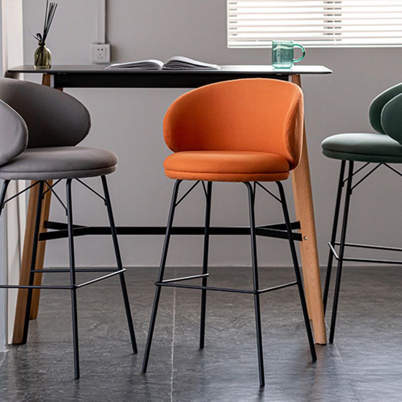 Modern Backrest Armless Counter Stool Upholstered Bar Stool with Metal 4 Legs Clearhalo 'Bar Furniture' 'Bar Stools' 'bar_stools' 'furn' 'furn_bar_stools' 'Furniture' 'Kitchen & Dining Furniture' 1200x1200_2b2cb474-5d7a-4a40-b2c7-21517c2fd0e6