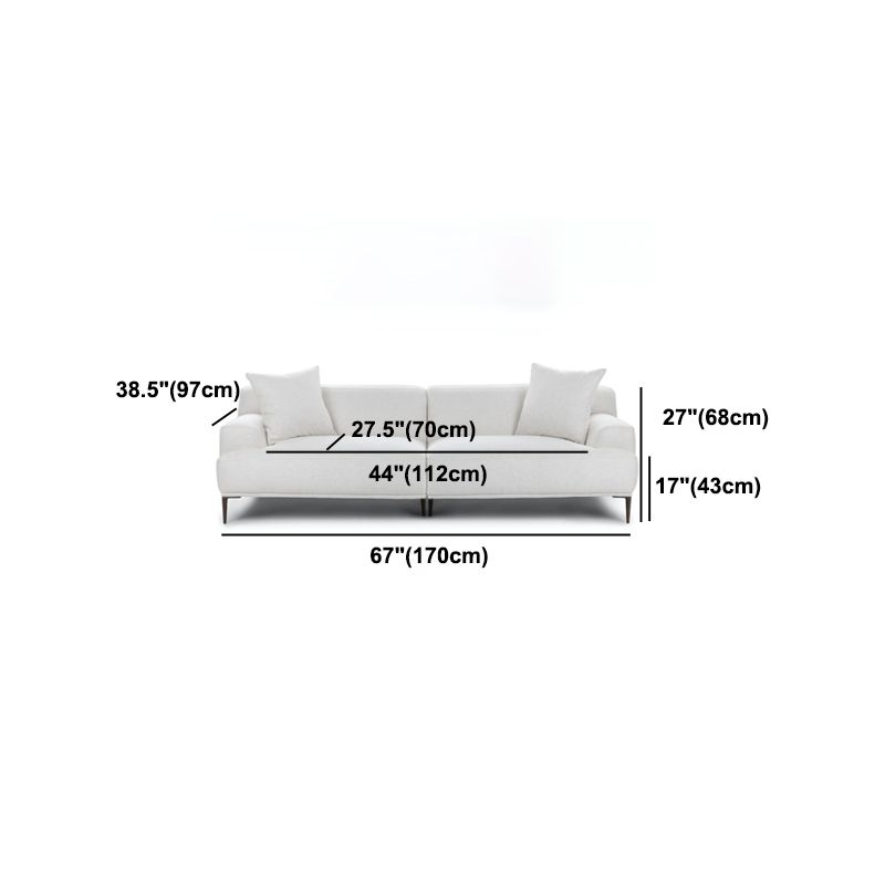 Contemporary Cushions Standard Recessed Arm Sofa  for Living Room