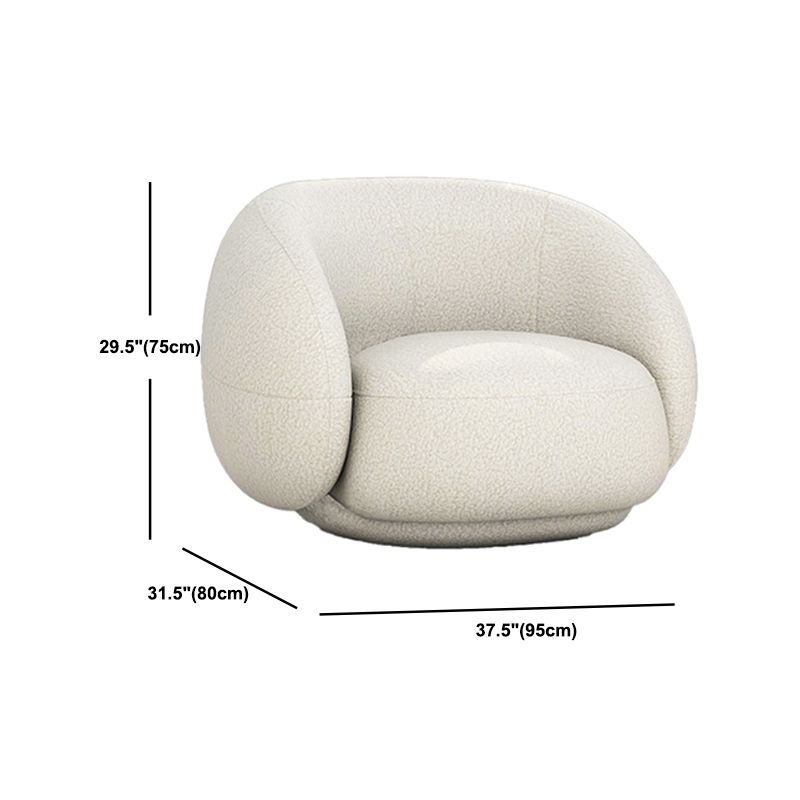 Sofá sofá sofá de lana curva en blanco para sala de estar, apartamento