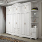 French Country White Wardrobe for Bedroom Manufactured Wood Cabinet with Drawers Clearhalo 'Armoires & Wardrobes' 'armoires_wardrobes' 'Bedroom Furniture' 'furn' 'furn_armoires_wardrobes' 'Furniture' 1200x1200_2b2e0030-4218-4b8e-8571-74c611348890