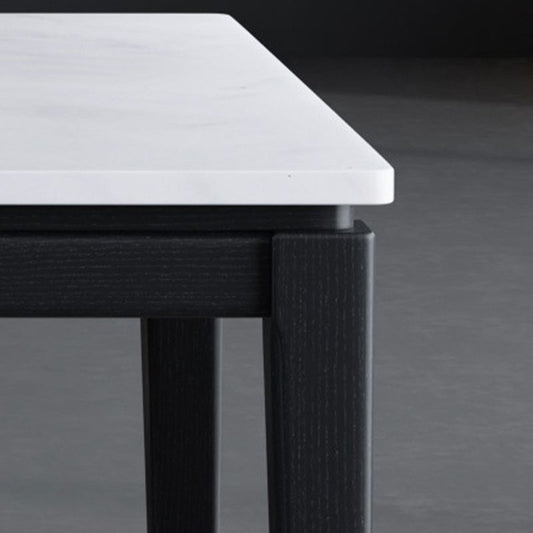 Square White Top Dining Table Industrial 4 Legs Dining Table with Black Frame Clearhalo 'Dining Tables & Seating' 'Dining Tables' 'dining_table' 'furn' 'furn_dining_table' 'Furniture' 'Kitchen & Dining Furniture' 1200x1200_2b2f6edd-2930-42a9-80ec-3871c5e21b77