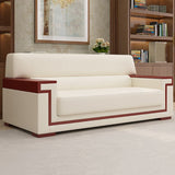 Contemporary Tight Back Standard Sofa 35.43"High Square Arm Sofa, Beige Clearhalo 'furn' 'furn_sofas' 'Furniture' 'furniture_sofas' 'kitchen' 'kitchen_sofas' 'Living Room Furniture' 'Sofa' 'sofas' 1200x1200_2b2fccbc-ac53-4357-a256-8957aeabd1e8