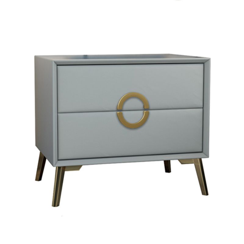 19 '' Tall Glam Night Tisch massives Holz 2-DRAWER FALUX Lederbeine inklusive Nachttisch