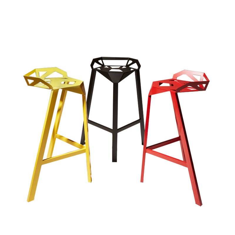 Modern Armless Backrest Counter Stool Iron Cafe Bar Stool with Seat Clearhalo 'Bar Furniture' 'Bar Stools' 'bar_stools' 'furn' 'furn_bar_stools' 'Furniture' 'furniture_bar_stools' 'Kitchen & Dining Furniture' 1200x1200_2b30e7a4-2ef6-4a26-95e2-0d0f08c18ebb