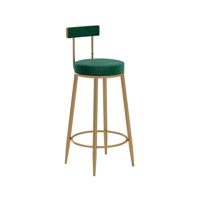 Glam Upholstered Counter Stool Bar-height Low Back Bar Stool with Metal Base Clearhalo 'Bar Furniture' 'Bar Stools' 'bar_stools' 'furn' 'furn_bar_stools' 'Furniture' 'Kitchen & Dining Furniture' 1200x1200_2b317701-1435-4e73-b22f-cdff77eed5f1