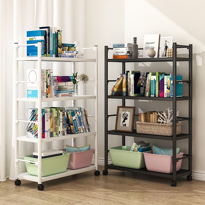 Industrial Steel Etagere Bookshelf Vertical Open Bookshelf with Caster Wheels Clearhalo 'Bookcases' 'furn' 'furn_bookcases' 'Furniture' 'furniture_bookcases' 'Office Furniture' 1200x1200_2b31d14e-2e02-4cad-bfa2-0791a4d9fb16
