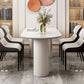 Contemporary Dining Table Sintered Stone Table with 3 White Legs for Dining Clearhalo ' dining_table' 'Dining Tables & Seating' 'Dining Tables' 'Furniture' 'furniture_dining_table' 'Kitchen & Dining Furniture' 'kitchen&dining_furn' 'kitchen' 'kitchen_dining_table' 1200x1200_2b3228b6-57f3-42e5-a53b-41b9b4b0be90