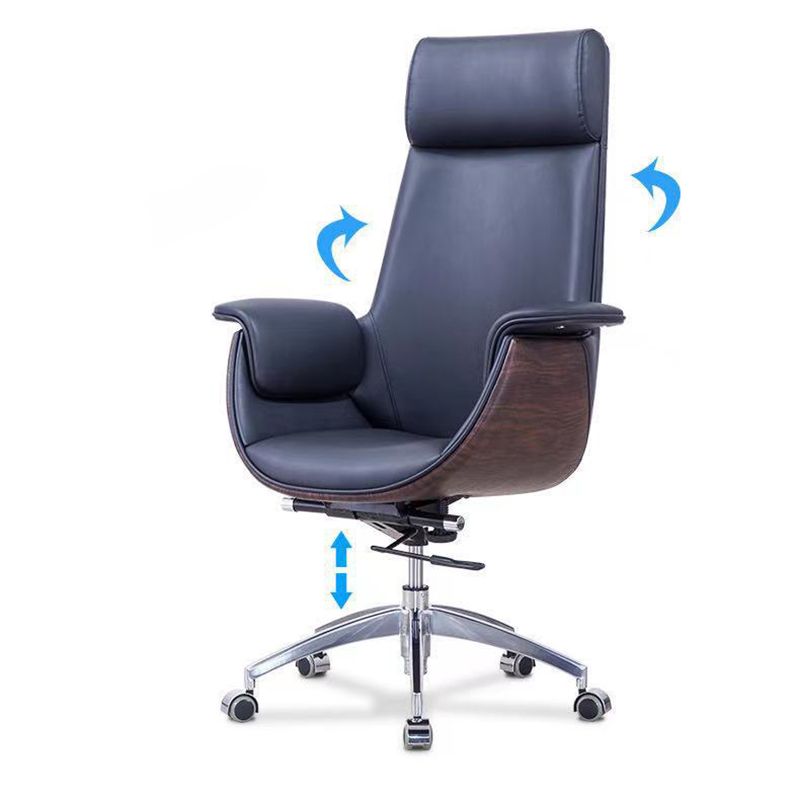 Modern Armless Swivel Chair with Chrome Frame Executive Height-adjustable Office Chair Clearhalo 'furn' 'furn_office_chair' 'Furniture' 'furniture_office_chair' 'Office Chairs' 'Office Furniture' 'office_chair' 1200x1200_2b3235bf-c7cf-45b3-9c63-adb728968539