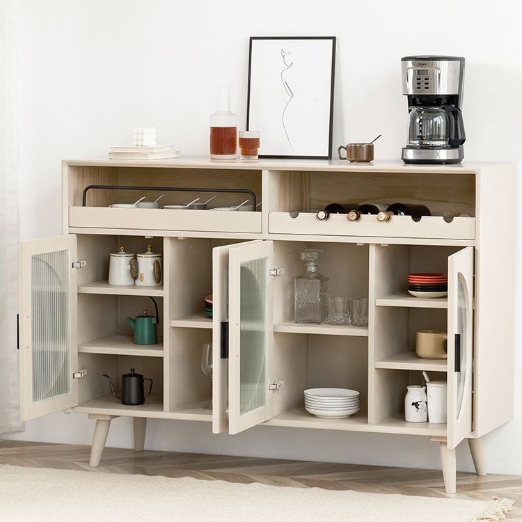 Moderno legno 39 "h sideboard buffet sala da pranzo buffet server con porte di vetro