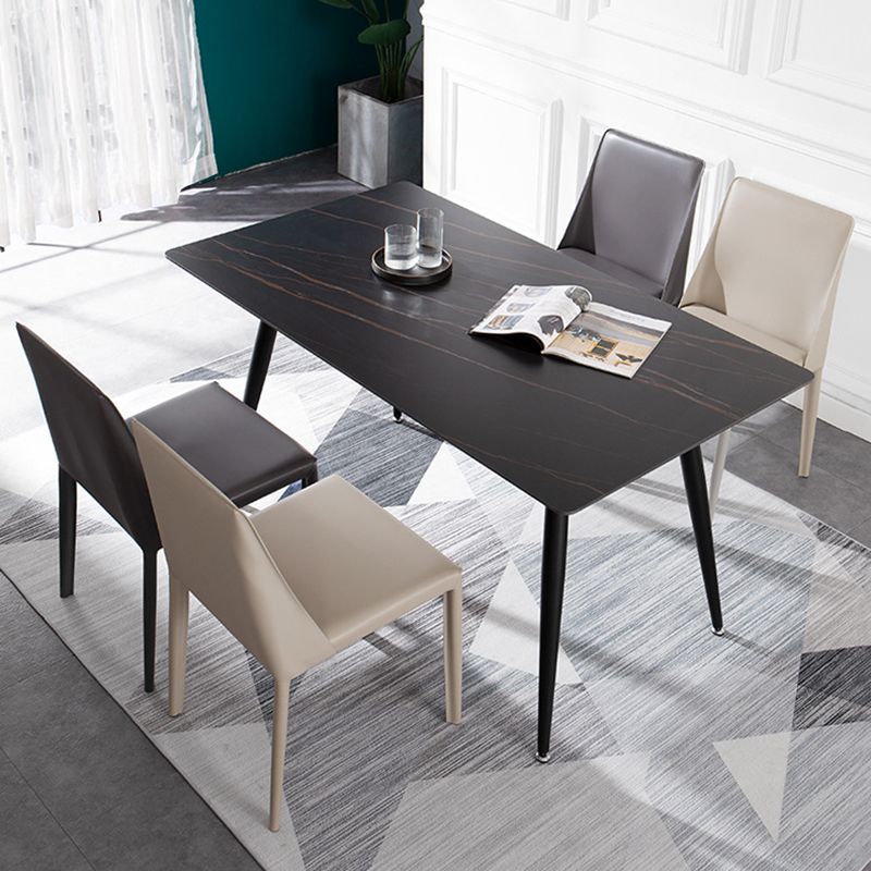 Scandinavian Style Metal Dining Chairs Solid Back Armless Chair for Home Clearhalo ' kitchen&dining_furn' 'Dining Chairs' 'Dining Tables & Seating' 'dining_chair' 'Furniture' 'furniture_dining_chair' 'Kitchen & Dining Furniture' 'kitchen' 1200x1200_2b33e807-4206-4ba5-9ec8-958da4bb7ee3