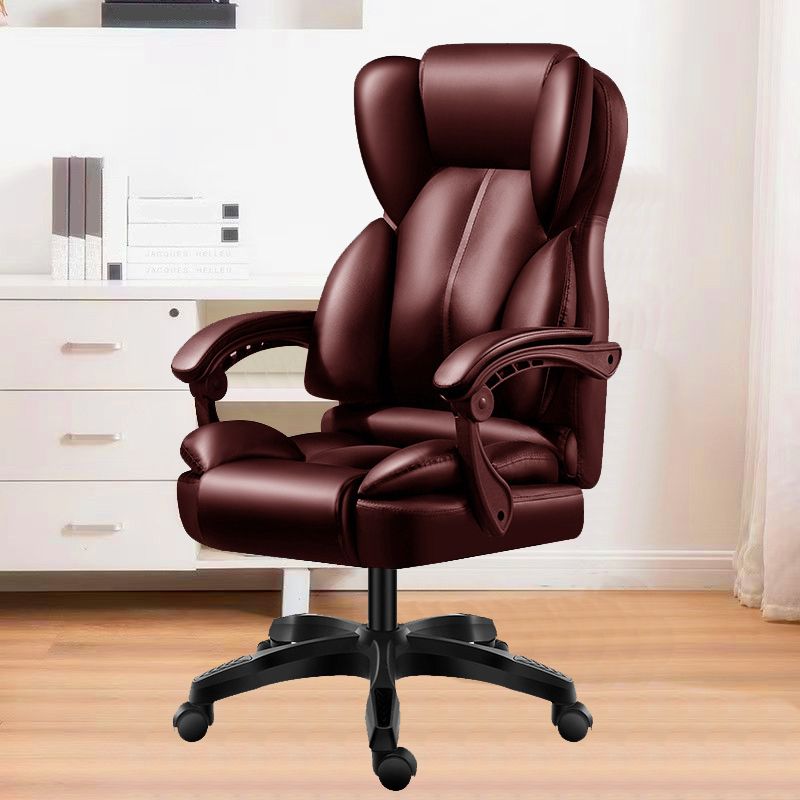 Modern Swivel Chair Adjustable Seat Height Faux Leather Office Chair with Wheels Clearhalo 'furn' 'furn_office_chair' 'Furniture' 'Office Chairs' 'Office Furniture' 'office_chair' 1200x1200_2b340253-659e-4b64-9237-e4e842717062