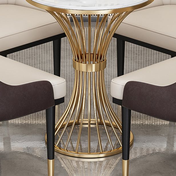 Round Scandinavian Style Dining Room Set Sintered Stone Dining Furniture Set with Metallic Base Clearhalo 'Dining Room Sets' 'Dining Tables & Seating' 'dining_room_set' 'furn' 'furn_dining_room_set' 'Furniture' 'furniture_dining_room_set' 'Kitchen & Dining Furniture' 'kitchen&dining_furn' 'kitchen' 1200x1200_2b344b2f-da0c-47c4-a561-674eb3e7a4df