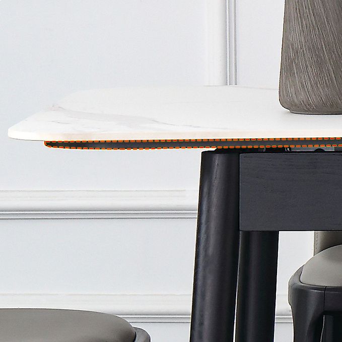 Minimalist Sintered Stone Extendable Dining Set Rectangle Shape White Dining Set for Kitchen Clearhalo 'Dining Room Sets' 'Dining Tables & Seating' 'dining_room_set' 'furn' 'furn_dining_room_set' 'Furniture' 'furniture_dining_room_set' 'Kitchen & Dining Furniture' 'kitchen&dining_furn' 'kitchen' 1200x1200_2b355a0c-2d55-45af-b78b-ad6f06d96982