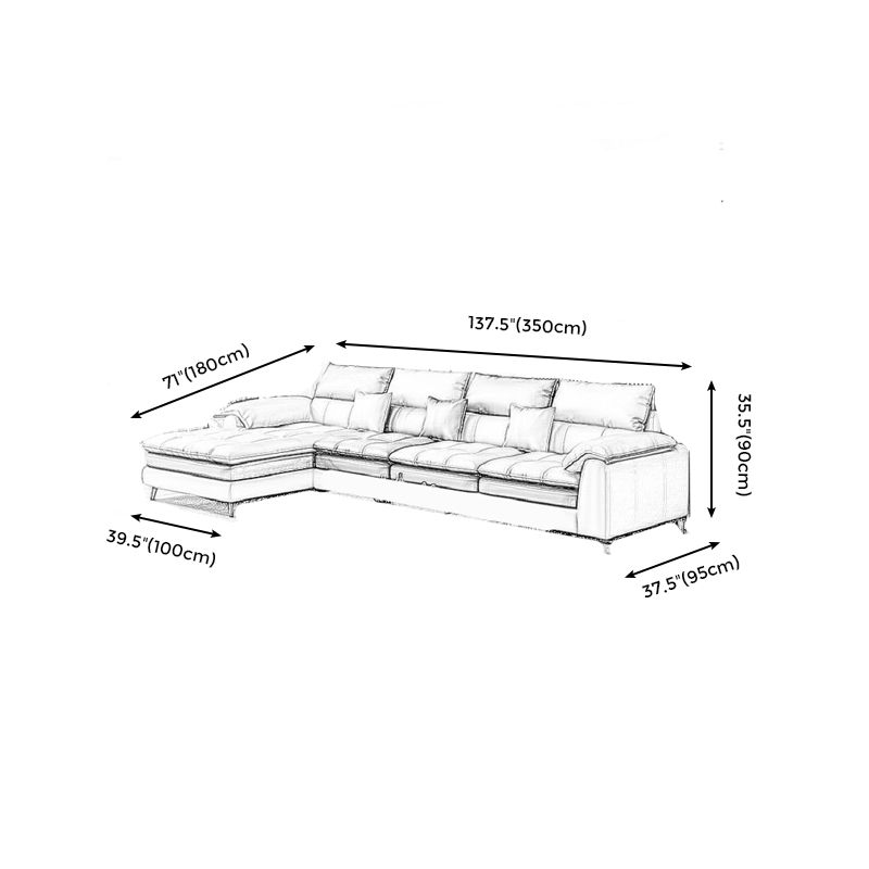 Faux leather High Back Pillow Top Arm Sofa and Sectional with Stain-Resistant Clearhalo 'furn' 'furn_sectionals' 'Furniture' 'furniture_sectionals' 'Living Room Furniture' 'Sectionals' 1200x1200_2b357c08-72bf-45f3-9609-501c36d7666d