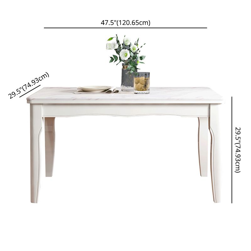 Victorian Style Marble Dining Set with White Fixed Table and 4 Legs Base Clearhalo 'Dining Room Sets' 'Dining Tables & Seating' 'dining_room_set' 'furn' 'furn_dining_room_set' 'Furniture' 'furniture_dining_room_set' 'Kitchen & Dining Furniture' 'kitchen&dining_furn' 'kitchen' 1200x1200_2b36772a-a344-4e75-9618-e795ec9cd9d2