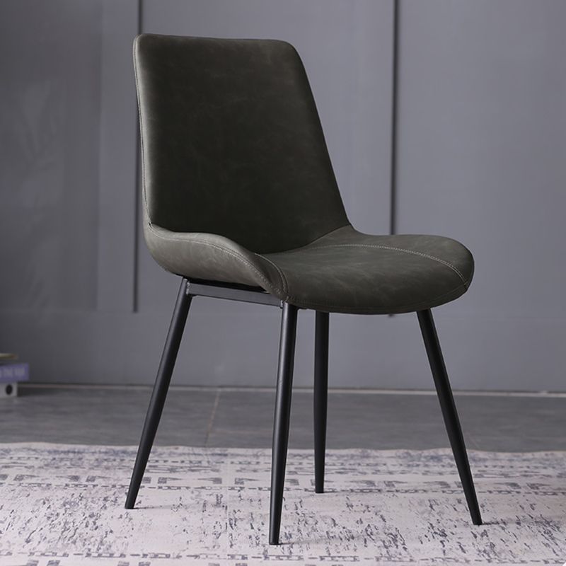 Contemporary Leather Side Chair Matte Finish Solid Back Dining Chair Clearhalo ' kitchen&dining_furn' 'Dining Chairs' 'Dining Tables & Seating' 'dining_chair' 'furn' 'furn_dining_chair' 'Furniture' 'furniture_dining_chair' 'Kitchen & Dining Furniture' 'kitchen' 1200x1200_2b373ec5-c20f-4aa3-b1fa-f99854a702b6