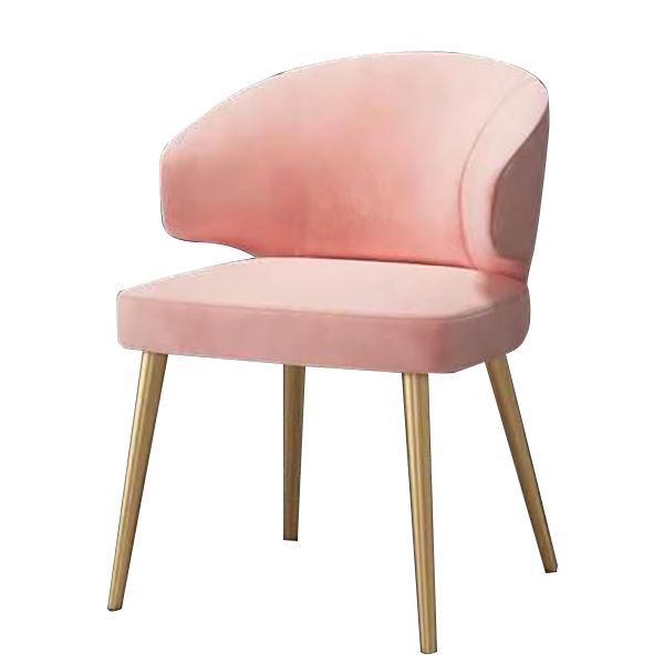 Metal Glam Style Side Chair Wingback Arm Chair with Gold Legs Clearhalo 'Dining Chairs' 'Dining Tables & Seating' 'dining_chair' 'furn' 'furn_dining_chair' 'Furniture' 'Kitchen & Dining Furniture' 1200x1200_2b37e910-3f24-44e2-a03d-20609e645462