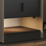 Contemporary Faux Leather 1 - Drawer Nightstand 20" Tall Nightstand