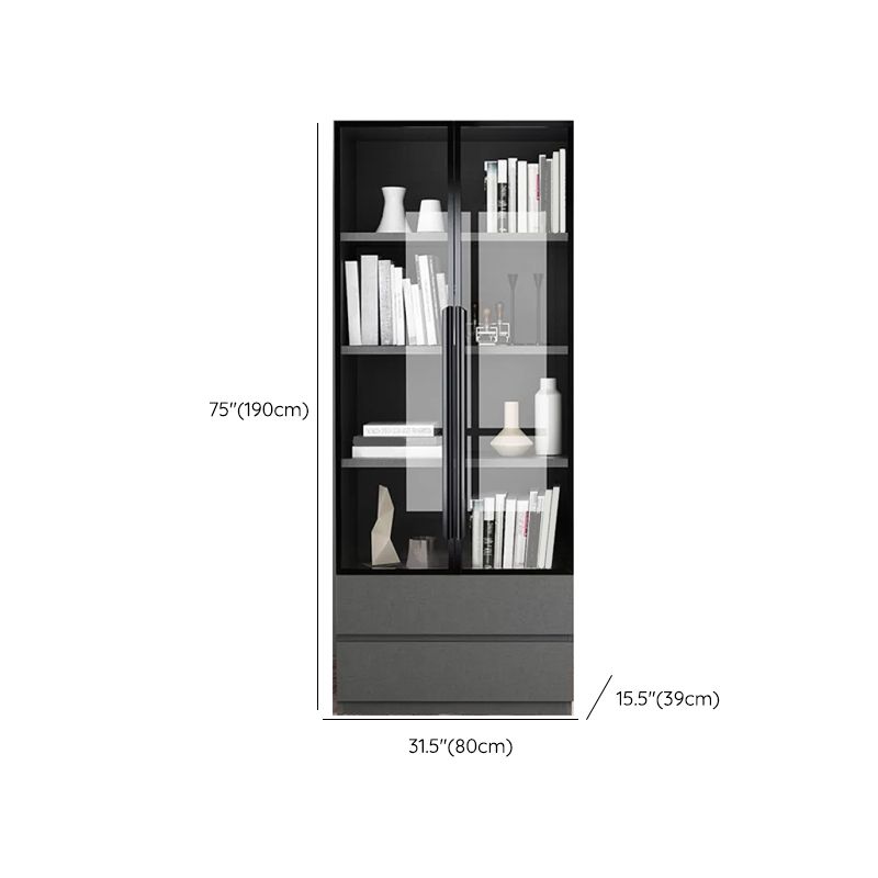 Modern Faux Wood Display Stand Standard Grey Display Cabinet for Dining Room Clearhalo 'Display & China Cabinets' 'display_china_cabinets' 'furn' 'furn_display_china_cabinets' 'Furniture' 'Kitchen & Dining Furniture' 1200x1200_2b3a652c-3aa2-4fde-b4be-c92e48ec3a7d