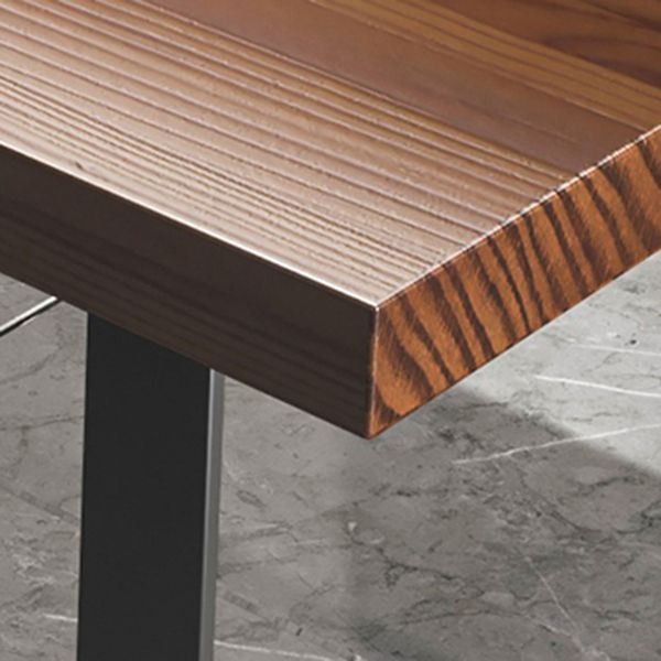 Rectangle Solid Wood Kitchen Desk Industrial Double Pedestal Table