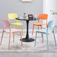 Open Back Dining Side Chair Contemporary Plastic Armless Dining Chair