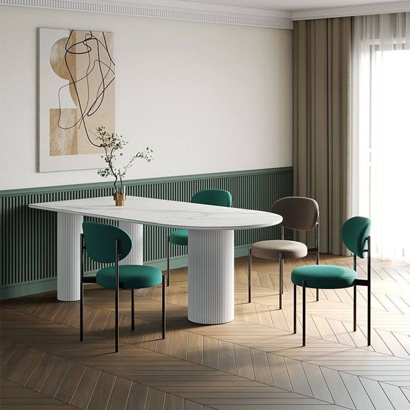 Mesa de comedor de forma gratuita Mesa de comedor de piedra sinterizada moderna para cocina