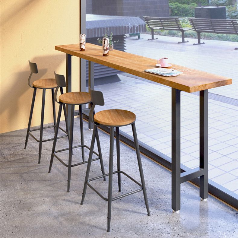 Set tavolo da bar rettangolare Glam Tavolo da bar e sgabelli con struttura in ferro da 1/4/7/9 pezzi