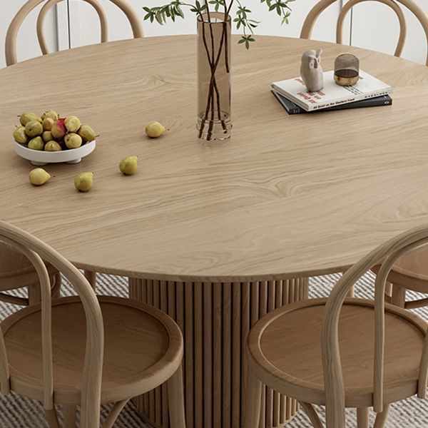 Table de salle à manger ronde en pin Table de salle à manger contemporaine avec socle