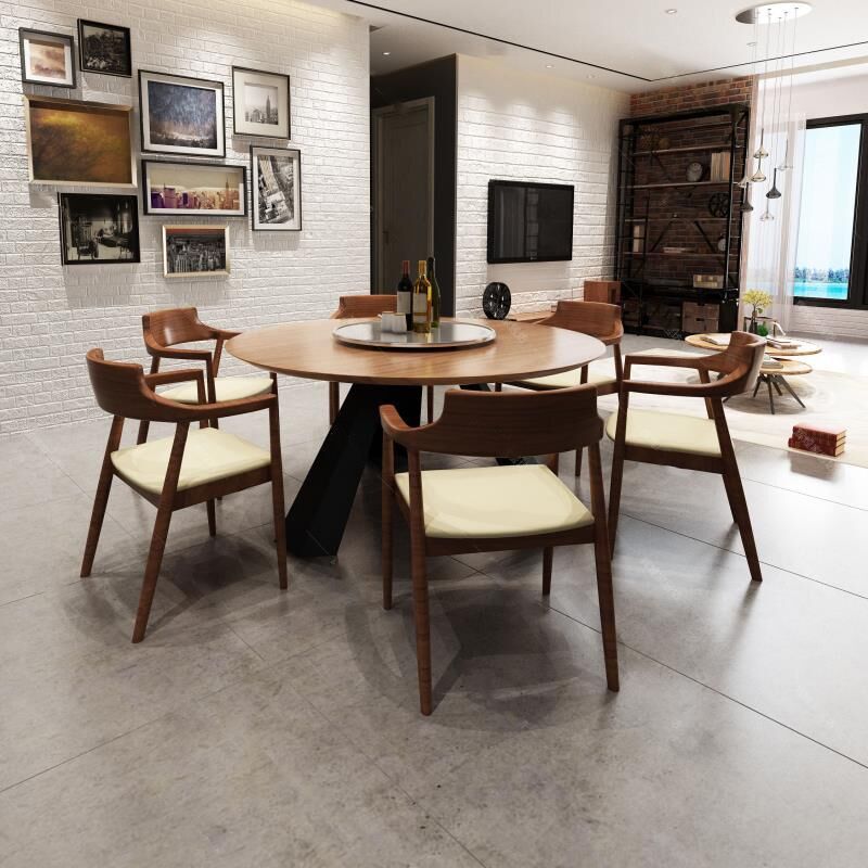 Solid Wood Dining Table Contemporary Dining Site Table with Tripod Base Clearhalo ' dining_table' 'Dining Tables & Seating' 'Dining Tables' 'Furniture' 'furniture_dining_table' 'Kitchen & Dining Furniture' 'kitchen&dining_furn' 'kitchen' 'kitchen_dining_table' 1200x1200_2b4321b3-d70d-4ff2-a993-a4ac5106bfd9